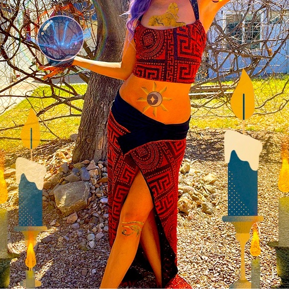 Egyptian Mayan Temple High Priestess Outfit - Picture 2 of 3